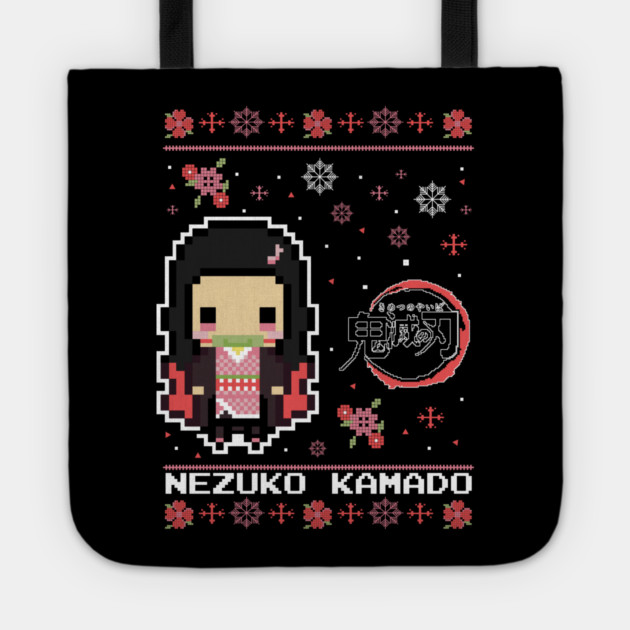 Chibi Nezuko Pixel Style - Kimetsu no Yaiba Tote by Otaku Vibes
