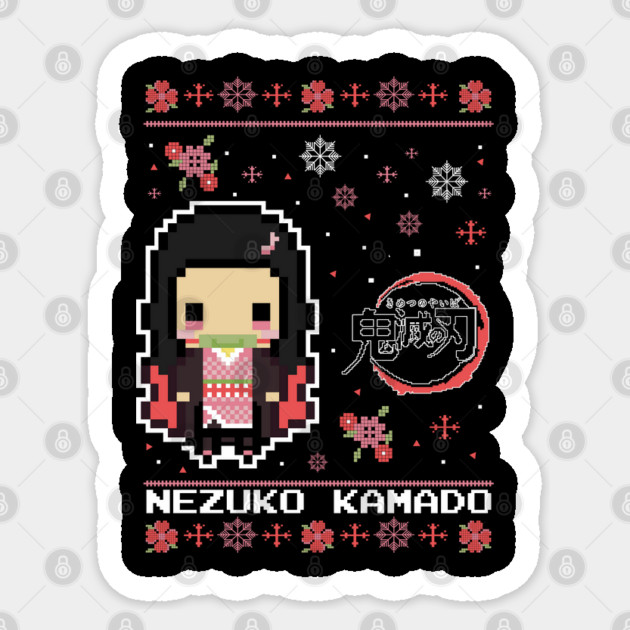 Chibi Nezuko Pixel Style - Kimetsu no Yaiba Sticker by Otaku Vibes