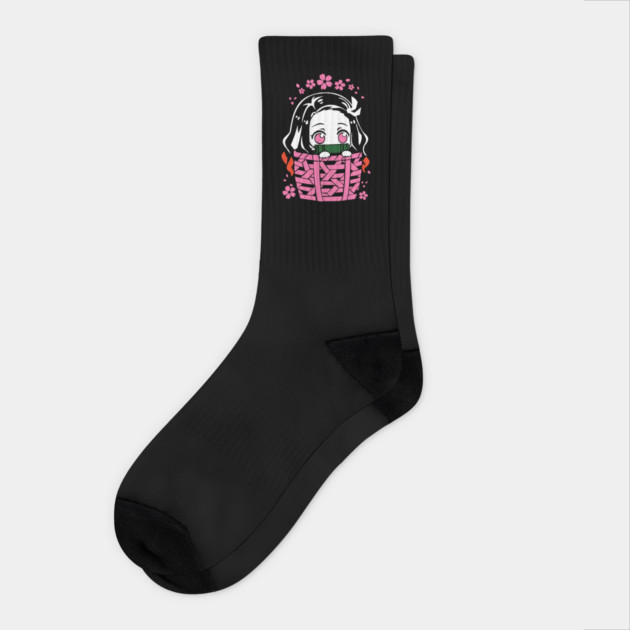 Cute Nezuko - Kimetsu no Yaiba Socks by Otaku Vibes