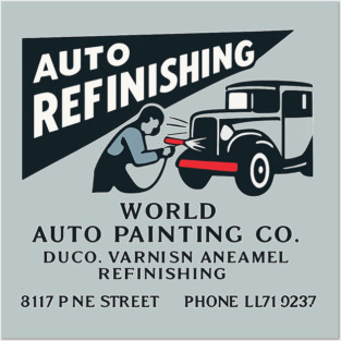 Vintage Auto Refinishing & Classic Car Painting Posters and Art