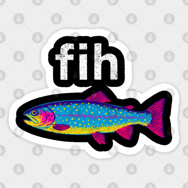 Funky Trout Fih Fish Meme Fishing Humor Sticker by Anticorporati