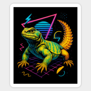 Retro Neon Mali Uromastyx Magnet
