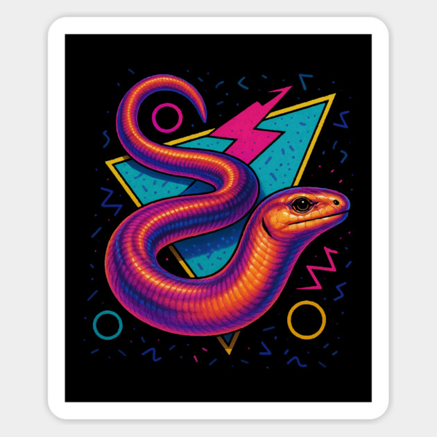Retro Neon European Legless Lizard Magnet by Reptiq's Store