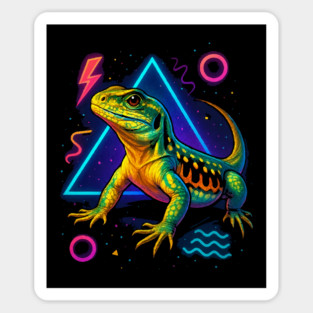Retro Neon Butterfly Agama Magnet