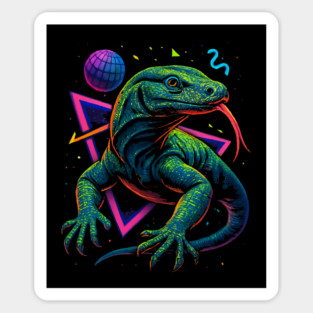 Retro Neon Crocodile Monitor Magnet