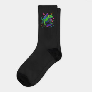 Retro Neon Green Ameiva Socks