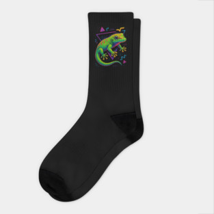 Retro Neon Gold Dust Day Gecko Socks