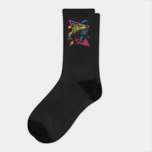 Retro Neon Golden Tegu Socks