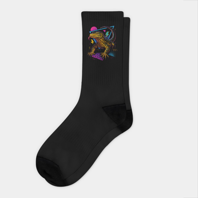 Retro Neon Argus Monitor Socks by Reptiq's Store