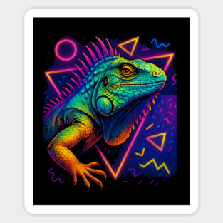 Retro Neon Spiny Tailed Iguana Magnet