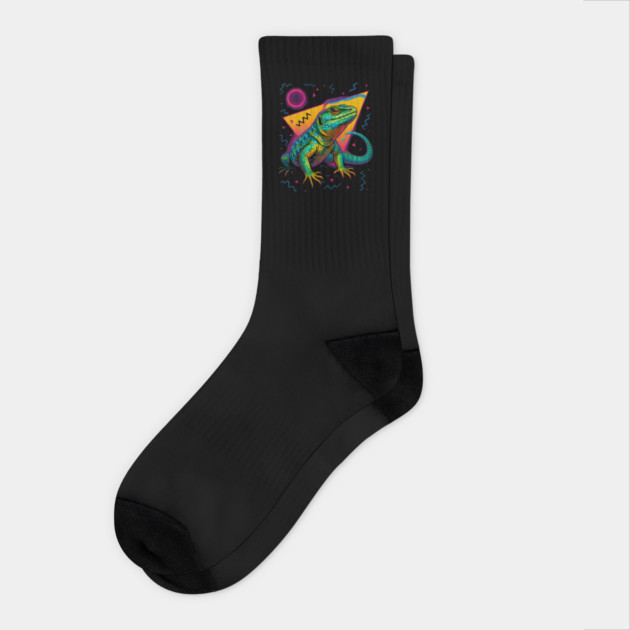 Retro Neon Jewelled Lacerta Socks by Reptiq's Store