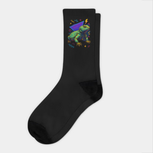 Retro Neon Ornate Uromastyx Socks