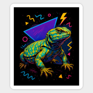 Retro Neon Ornate Uromastyx Magnet