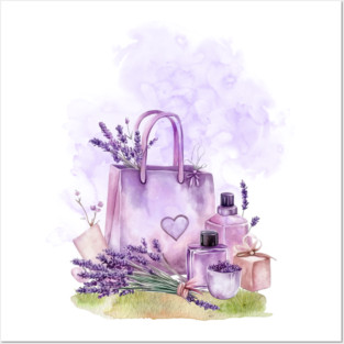 Lavender Self Care Illustration | Botanical Vintage Aromatherapy Design Posters and Art