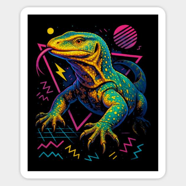 Retro Neon Nile Monitor Magnet by Reptiq's Store