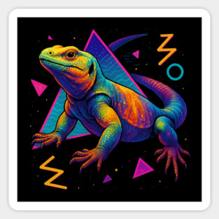 Retro Neon Chuckwalla Sticker