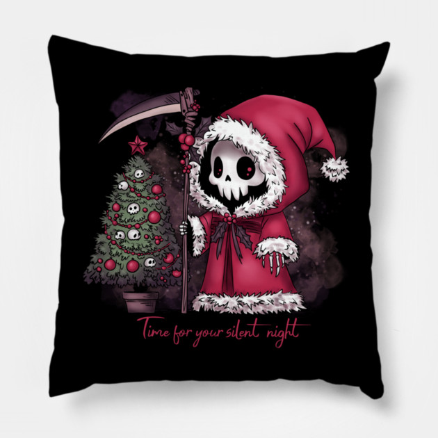 Christmas Grim Reaper Pillow by H. R. Sinclair