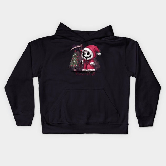 Christmas Grim Reaper Kids Hoodie by H. R. Sinclair