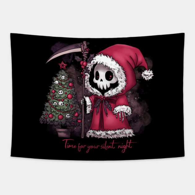 Christmas Grim Reaper Tapestry by H. R. Sinclair