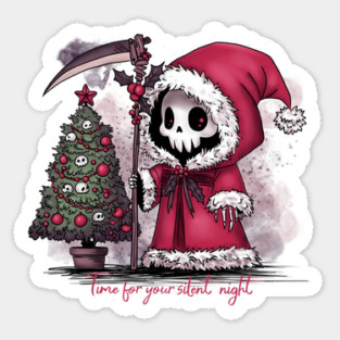 Christmas Grim Reaper Sticker