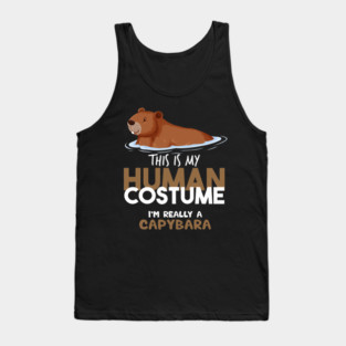 Im Really A Capybara Halloween Costume Tank Top