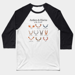 Twelve Unique Horns and Antlers - Antlers Baseball T-Shirt