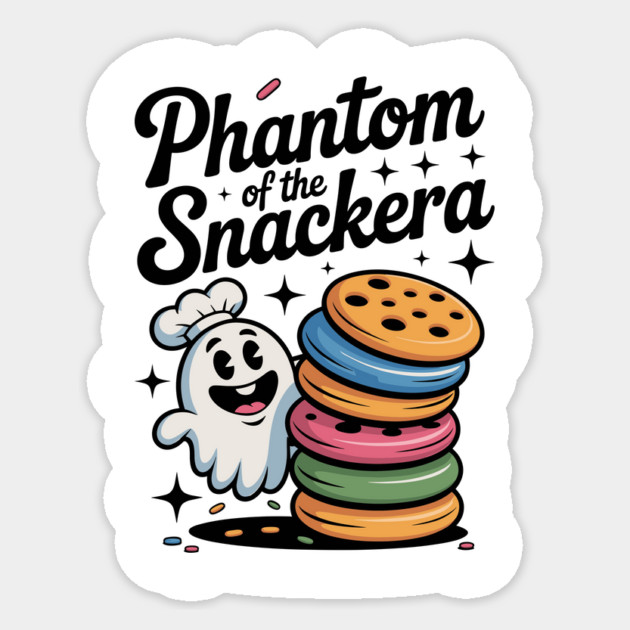 Phantom of the Snackera Sticker by Frank Ring