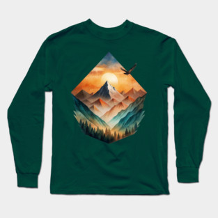 Eagle’s Flight – Sunset Mountain Adventure Tee Long Sleeve T-Shirt
