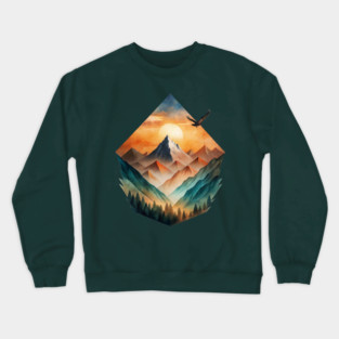 Eagle’s Flight – Sunset Mountain Adventure Tee Crewneck Sweatshirt