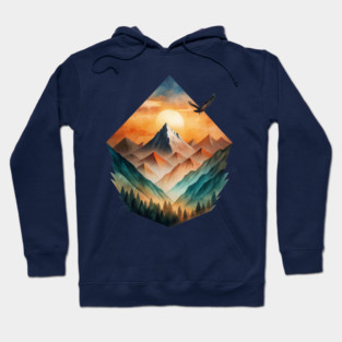Eagle’s Flight – Sunset Mountain Adventure Tee Hoodie