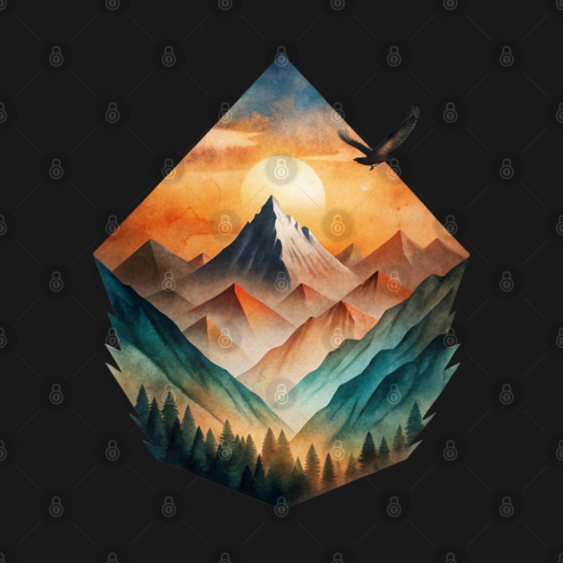 Eagle’s Flight – Sunset Mountain Adventure Tee by C.Code