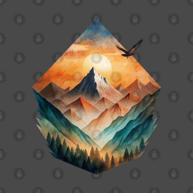 Eagle’s Flight – Sunset Mountain Adventure Tee by C.Code