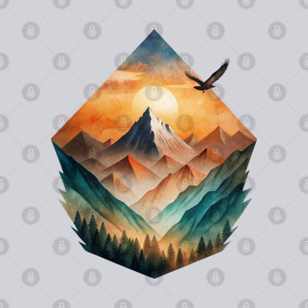 Eagle’s Flight – Sunset Mountain Adventure Tee by C.Code