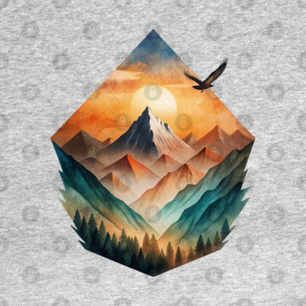 Eagle’s Flight – Sunset Mountain Adventure Tee by C.Code