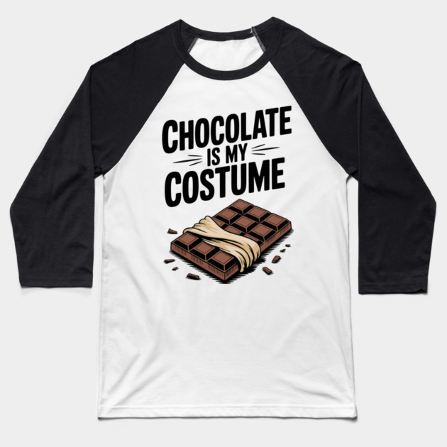 Chocolate Is My Costume Baseball T-Shirt by Frank Ring