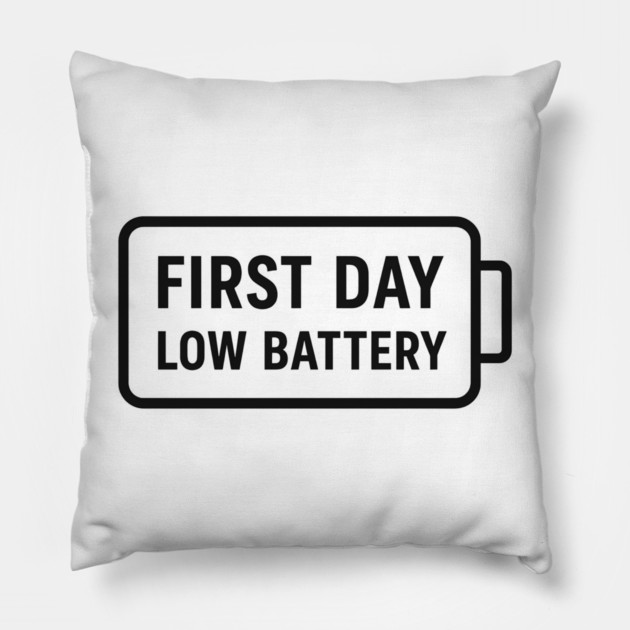 First Day, Low Battery – Wide Icon Pillow by MakerMind8.2