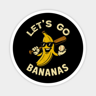 Let’s Go Bananas — Retro Banana Baseball Magnet