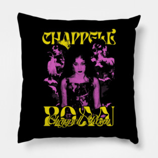 Pink Face Singer With Yellow Typography Pillow