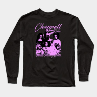Pink Silhouette Singer Face With Typography Long Sleeve T-Shirt