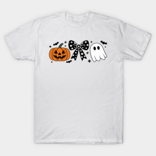 Cute Pumpkin Ghost with Bow T-Shirt