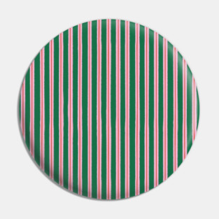 Preppy Pink Green Stripes Cottagecore Aesthetic Pin