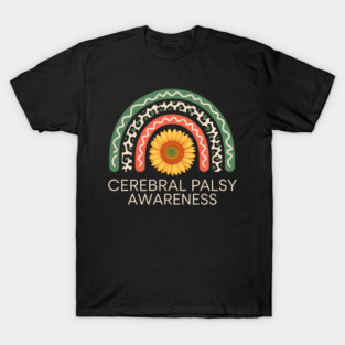Rainbow Sunflower Cerebral Palsy Awareness T-Shirt