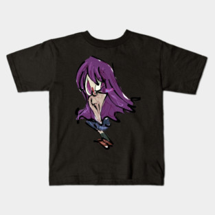 Purple Hair Girl Kids T-Shirt