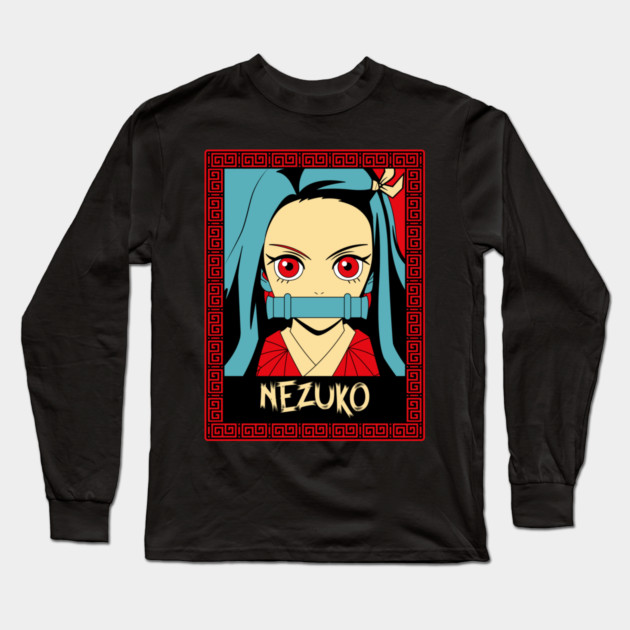 Demon Slayer Nezuko Cute and Fierce Long Sleeve T-Shirt by Otaku Vibes
