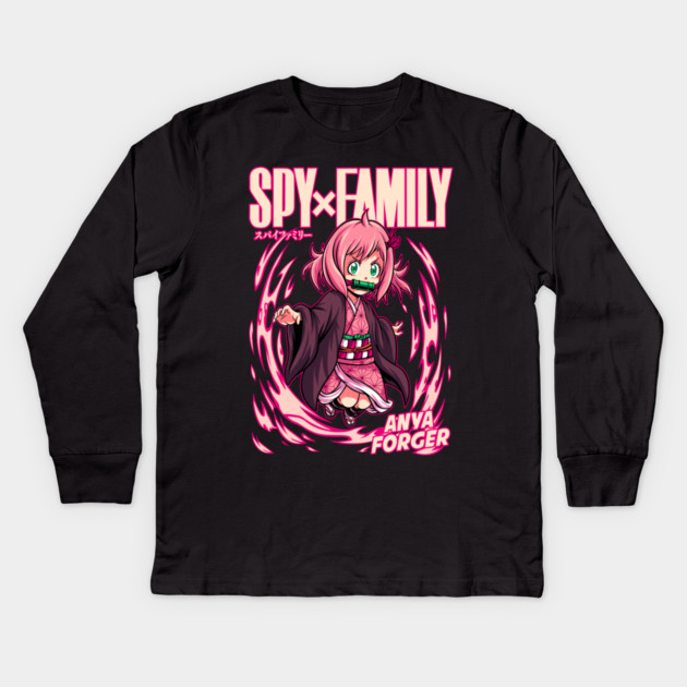 Nezuko X Anya - Demon Slayer X Spy x Family Kids Long Sleeve T-Shirt by Otaku Vibes