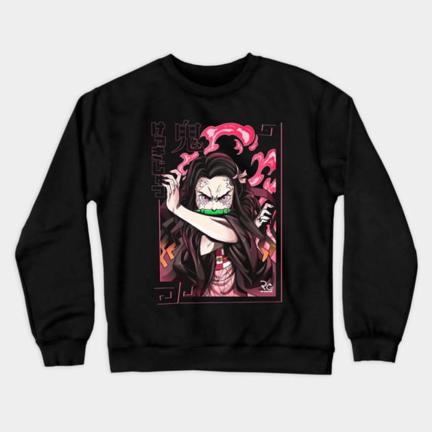 Demon Slayer Nezuko Blood Demon Art Crewneck Sweatshirt by Otaku Vibes