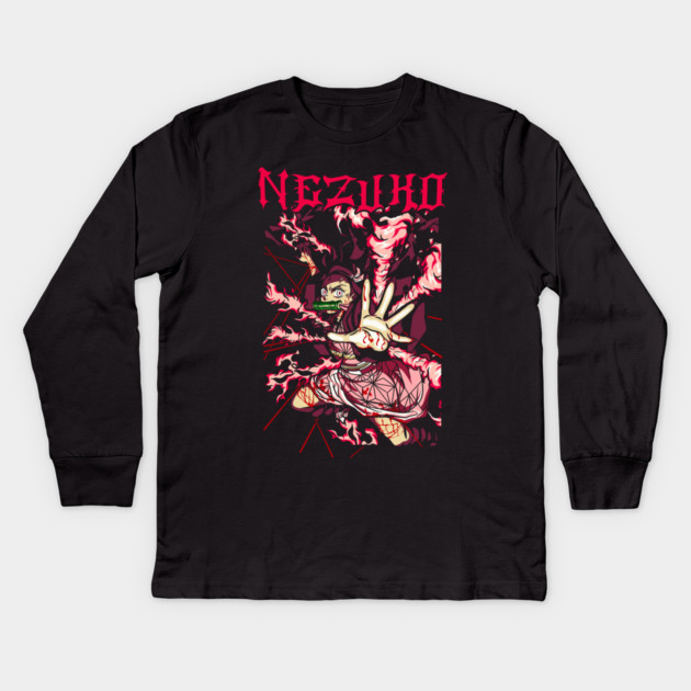 Nezuko Blood Demon - Demon Slayer Kids Long Sleeve T-Shirt by Otaku Vibes