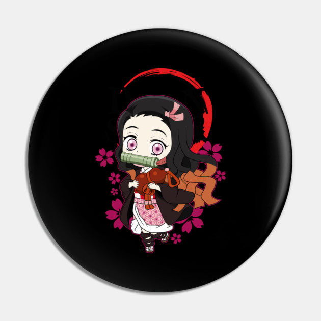 Chibi Cute Nezuko - Demon Slayer Pin by Otaku Vibes