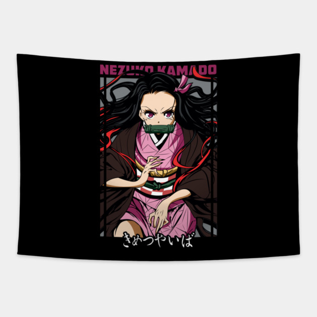 Demon Slayer - Nezuko Powerful and Pure Tapestry by Otaku Vibes