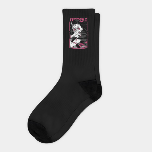 Nezuko Demon Form- Kimetsu no Yaiba Socks by Otaku Vibes
